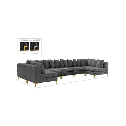 Tremblay Grey Velvet Modular Sectional