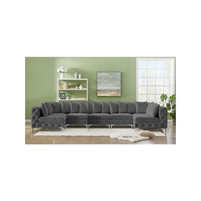 Tremblay Grey Velvet Modular Sectional