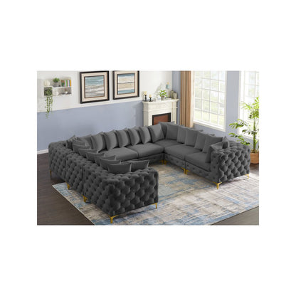 Tremblay Grey Velvet Modular Sectional