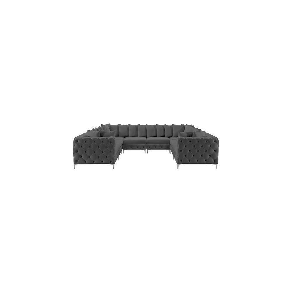 Tremblay Grey Velvet Modular Sectional