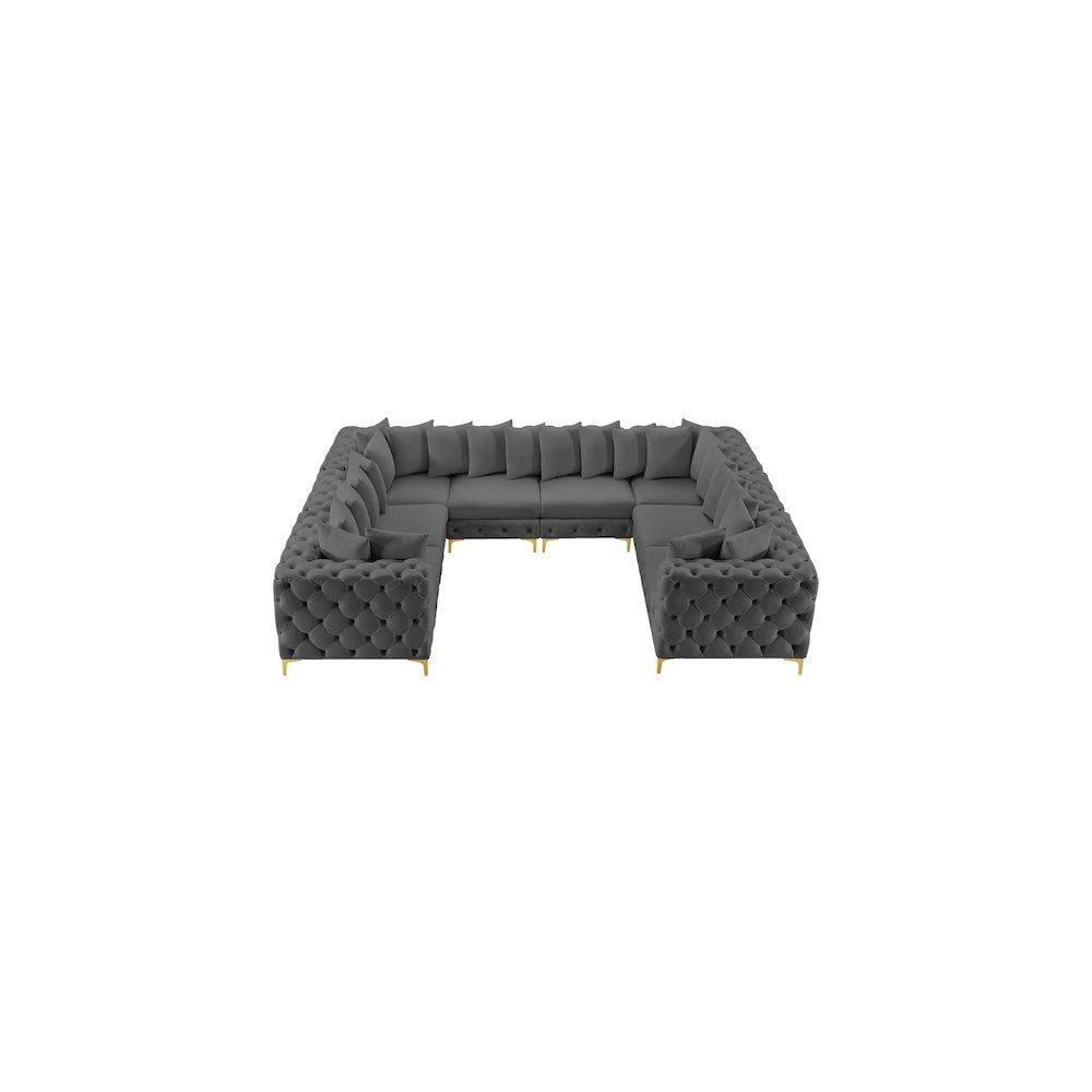 Tremblay Grey Velvet Modular Sectional