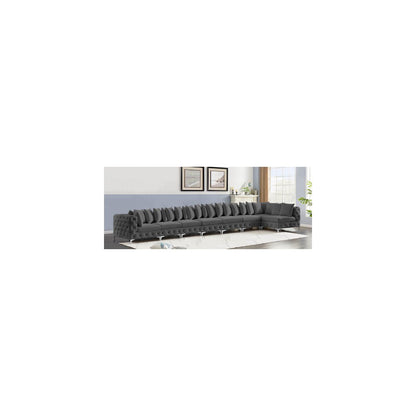 Tremblay Grey Velvet Modular Sectional
