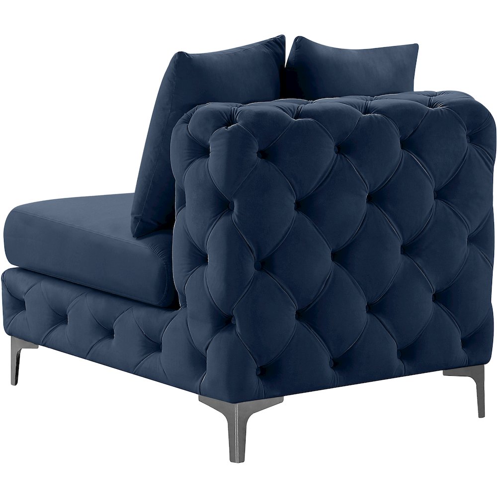 Tremblay Navy Velvet Armless Chair
