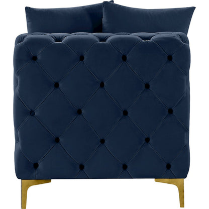 Tremblay Navy Velvet Armless Chair