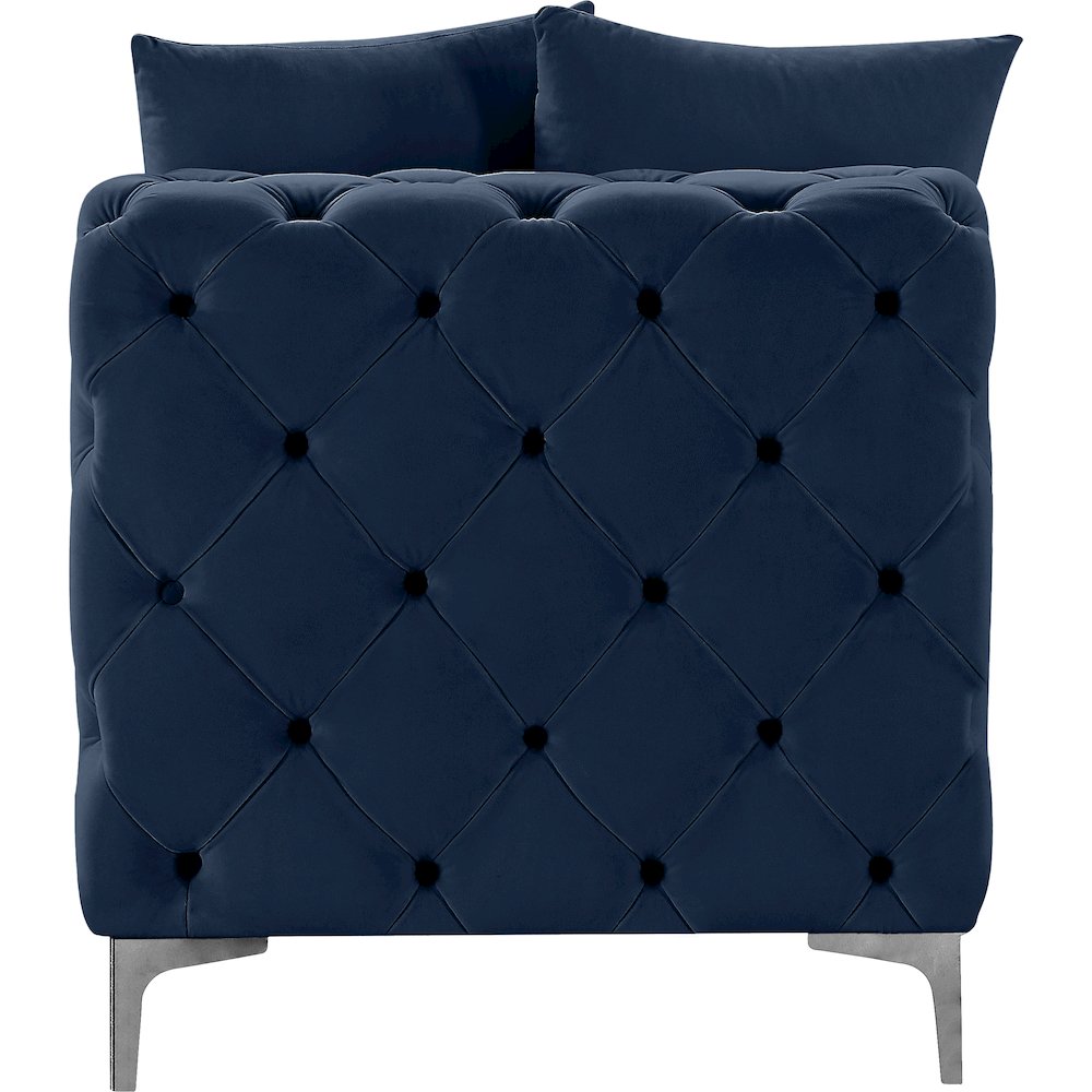 Tremblay Navy Velvet Armless Chair
