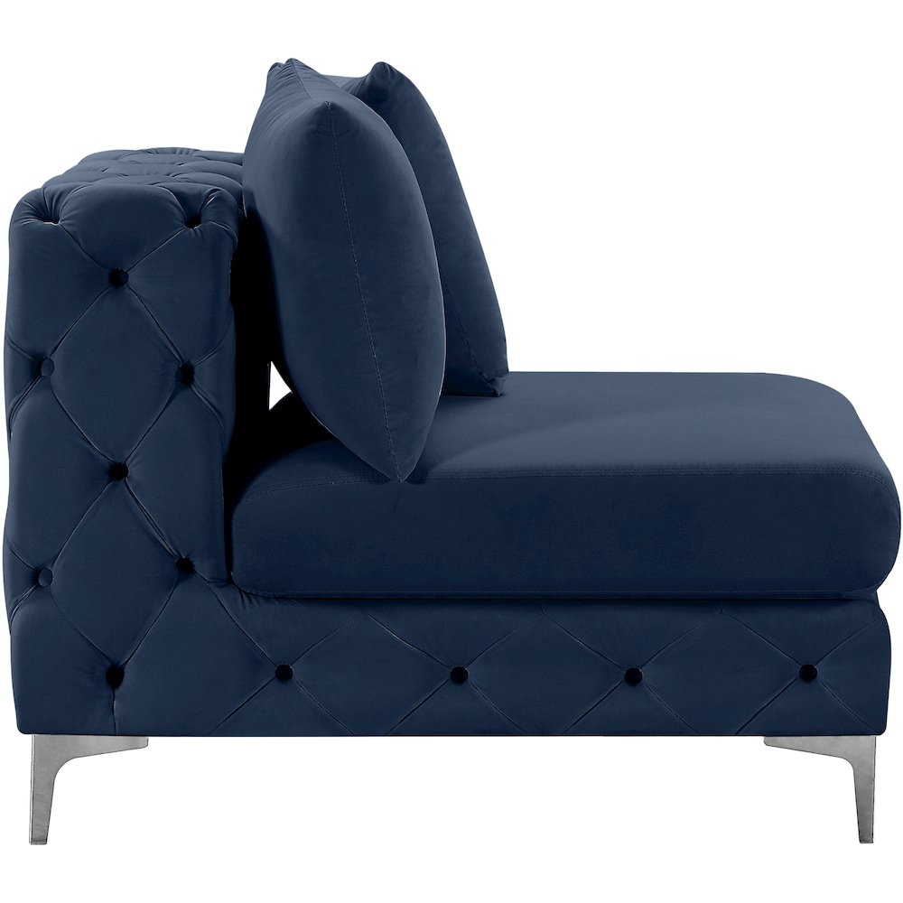 Tremblay Navy Velvet Armless Chair