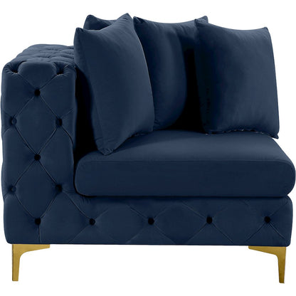 Tremblay Navy Velvet Corner Chair