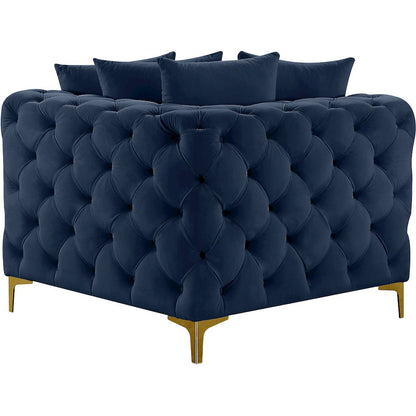 Tremblay Navy Velvet Corner Chair