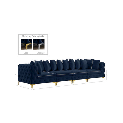Tremblay Navy Velvet Modular Sofa