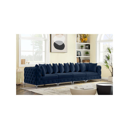 Tremblay Navy Velvet Modular Sofa