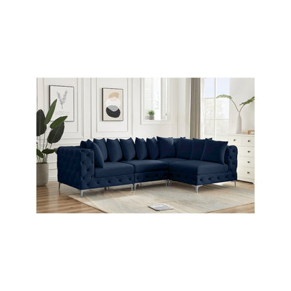 Tremblay Navy Velvet Modular Sectional