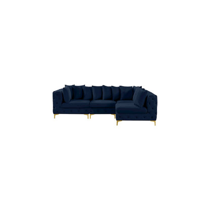 Tremblay Navy Velvet Modular Sectional