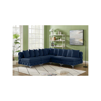 Tremblay Navy Velvet Modular Sectional