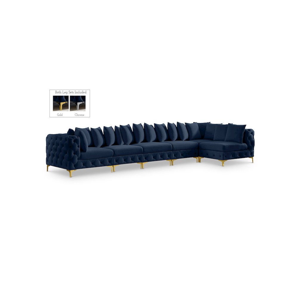 Tremblay Navy Velvet Modular Sectional