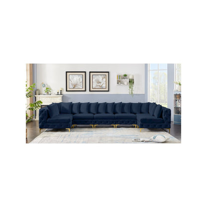 Tremblay Navy Velvet Modular Sectional