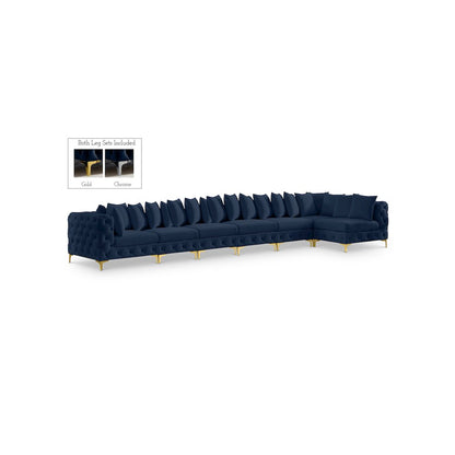 Tremblay Navy Velvet Modular Sectional