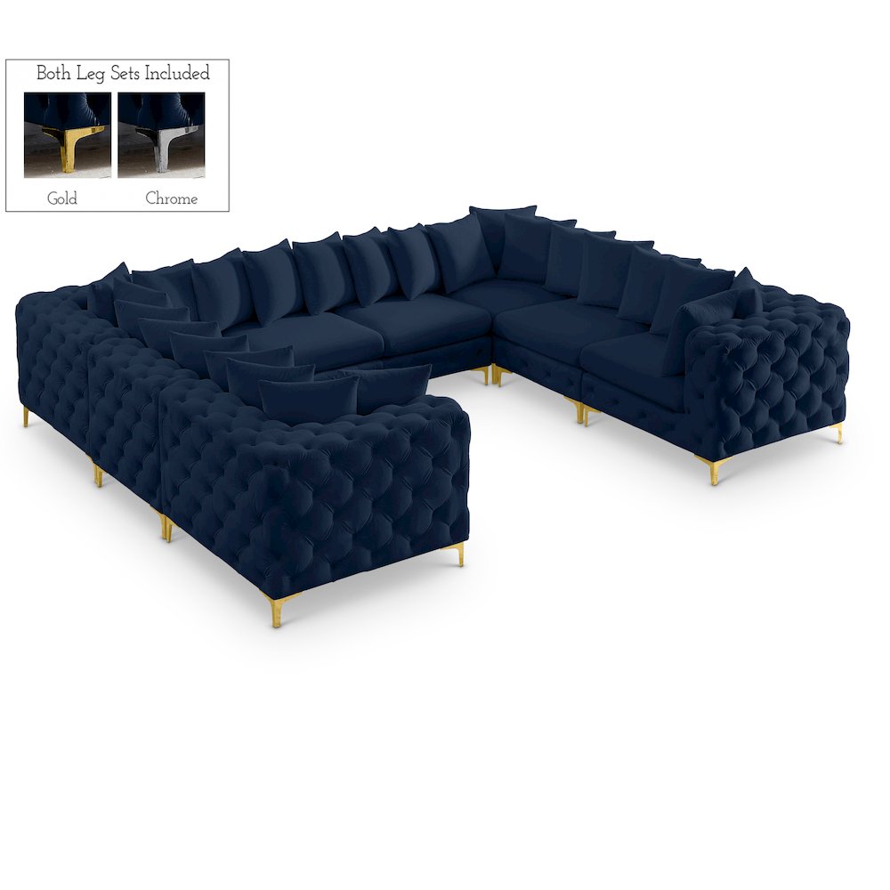 Tremblay Navy Velvet Modular Sectional