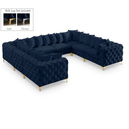 Tremblay Navy Velvet Modular Sectional