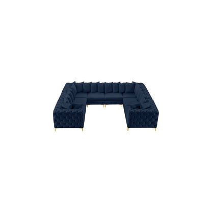 Tremblay Navy Velvet Modular Sectional
