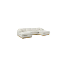 Johanna Cream Linen Textured Fabric 3pc. Sectional