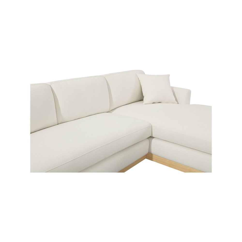 Johanna Cream Linen Textured Fabric 3pc. Sectional