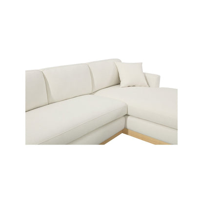Johanna Cream Linen Textured Fabric 3pc. Sectional
