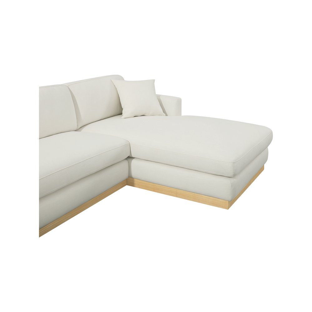 Johanna Cream Linen Textured Fabric 3pc. Sectional
