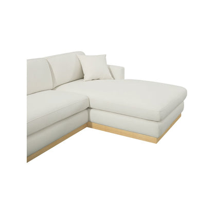 Johanna Cream Linen Textured Fabric 3pc. Sectional