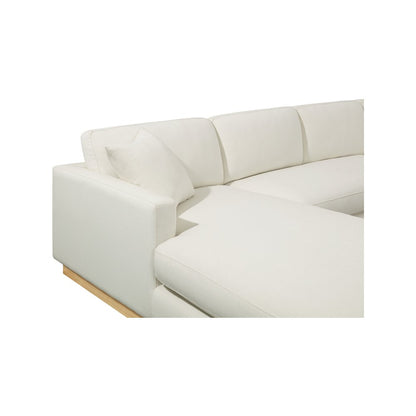 Johanna Cream Linen Textured Fabric 3pc. Sectional