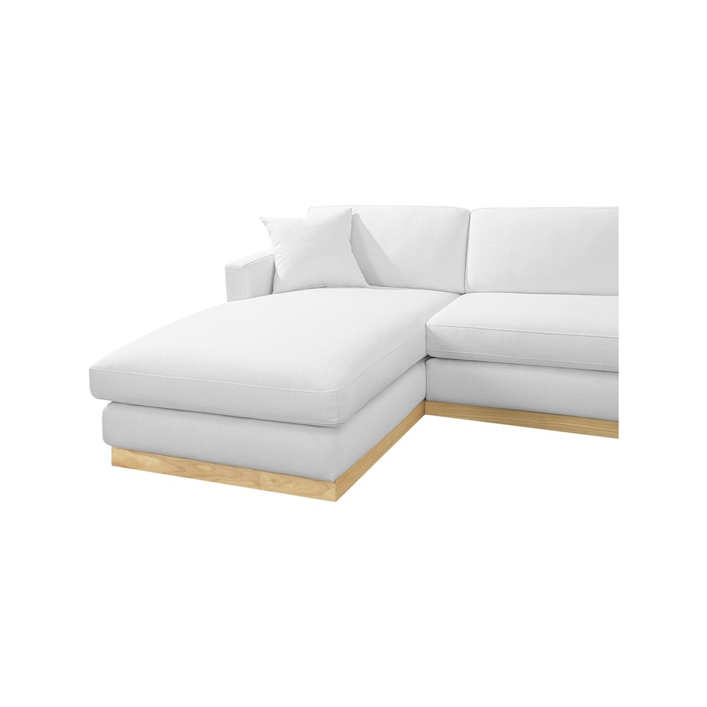 Johanna White Linen Textured Fabric 3pc. Sectional