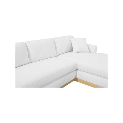 Johanna White Linen Textured Fabric 3pc. Sectional