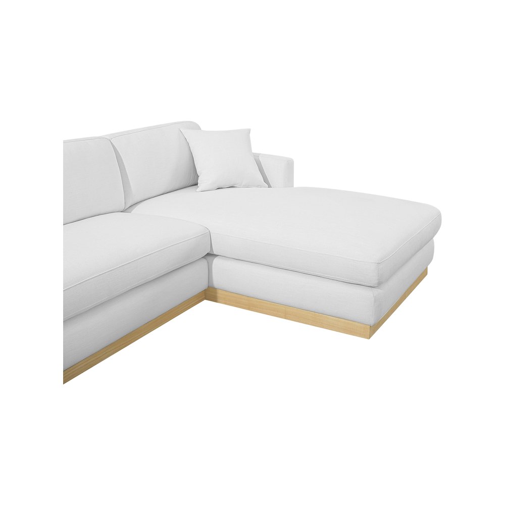 Johanna White Linen Textured Fabric 3pc. Sectional