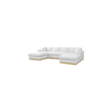 Johanna White Linen Textured Fabric 3pc. Sectional