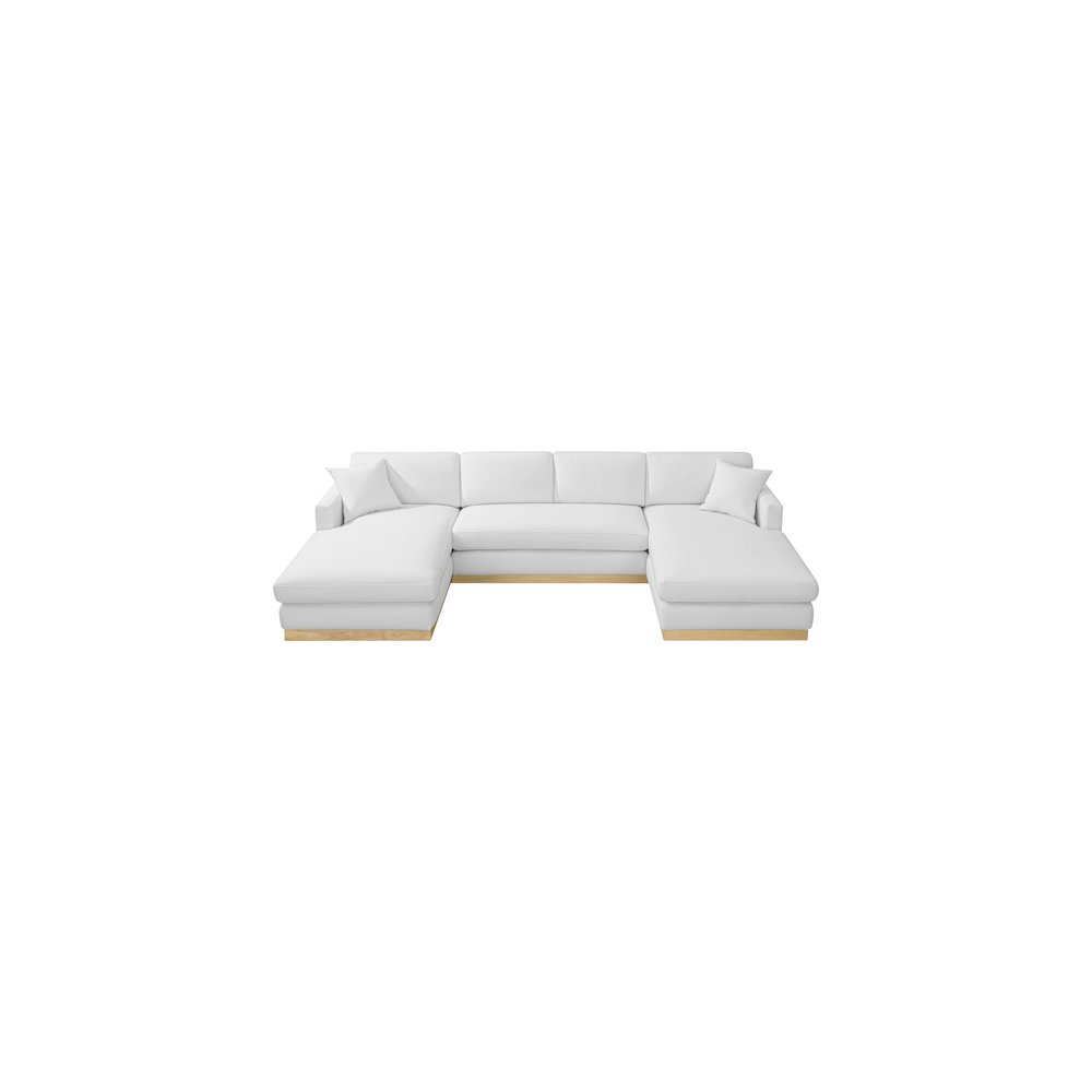 Johanna White Linen Textured Fabric 3pc. Sectional