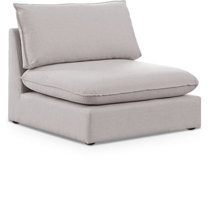 Mackenzie Beige Durable Linen Textured Armless Chair