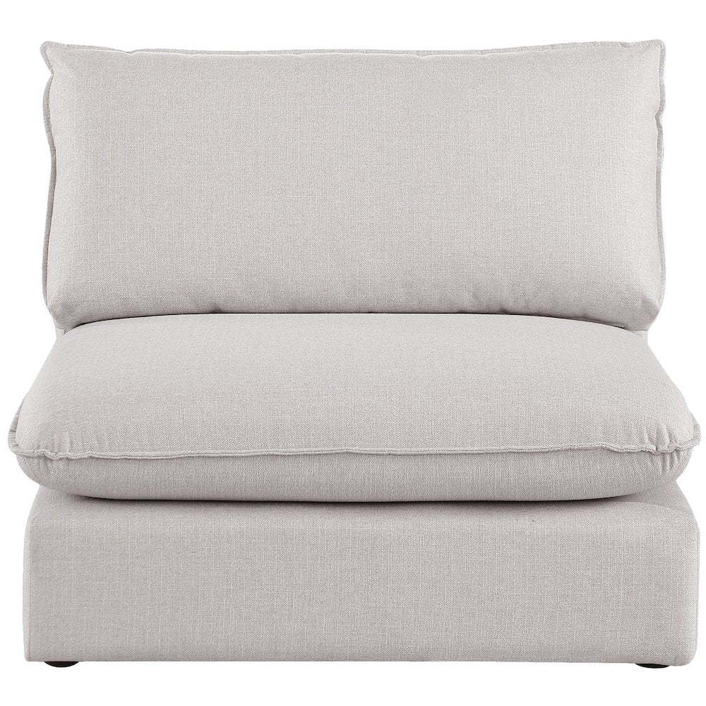 Mackenzie Beige Durable Linen Textured Armless Chair