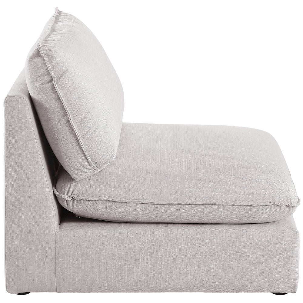 Mackenzie Beige Durable Linen Textured Armless Chair