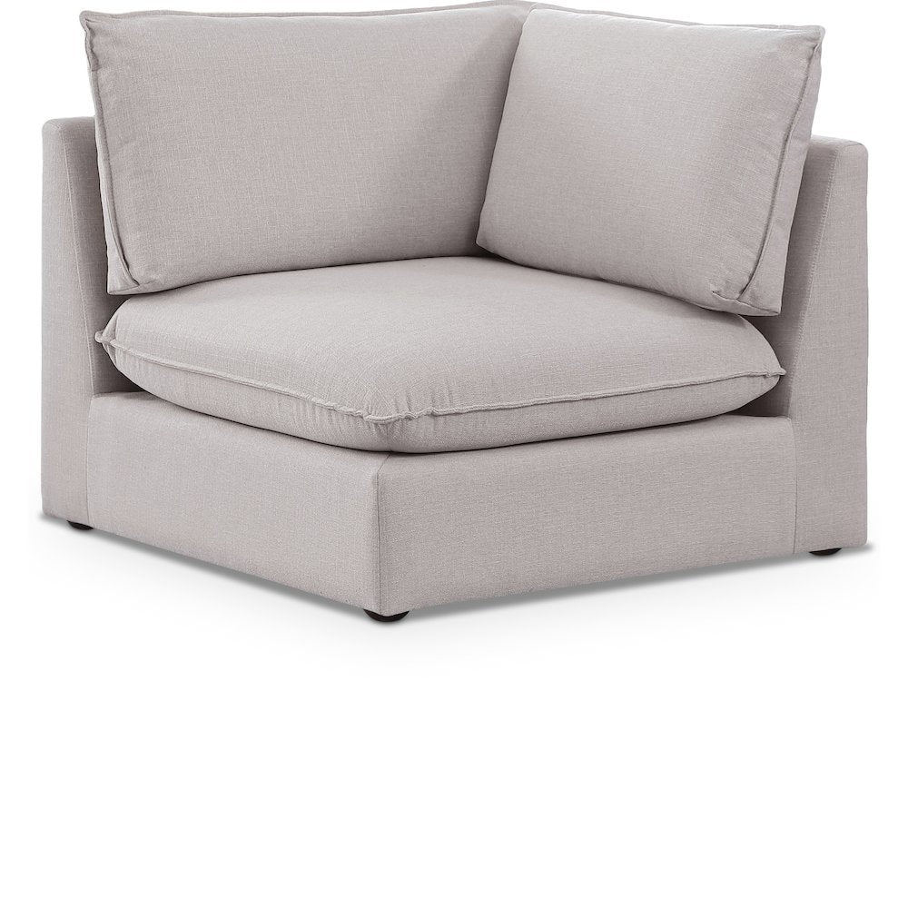 Mackenzie Beige Durable Linen Textured Corner Chair