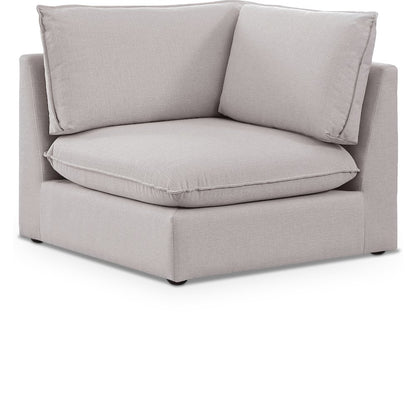 Mackenzie Beige Durable Linen Textured Corner Chair