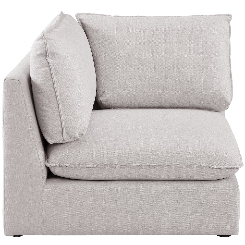 Mackenzie Beige Durable Linen Textured Corner Chair