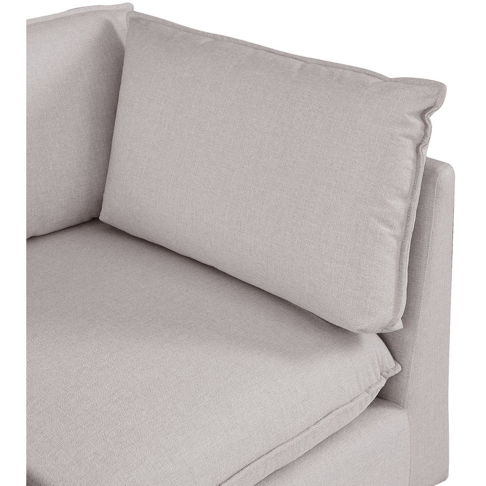 Mackenzie Beige Durable Linen Textured Corner Chair