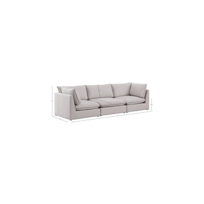 Mackenzie Beige Durable Linen Textured Modular Sofa