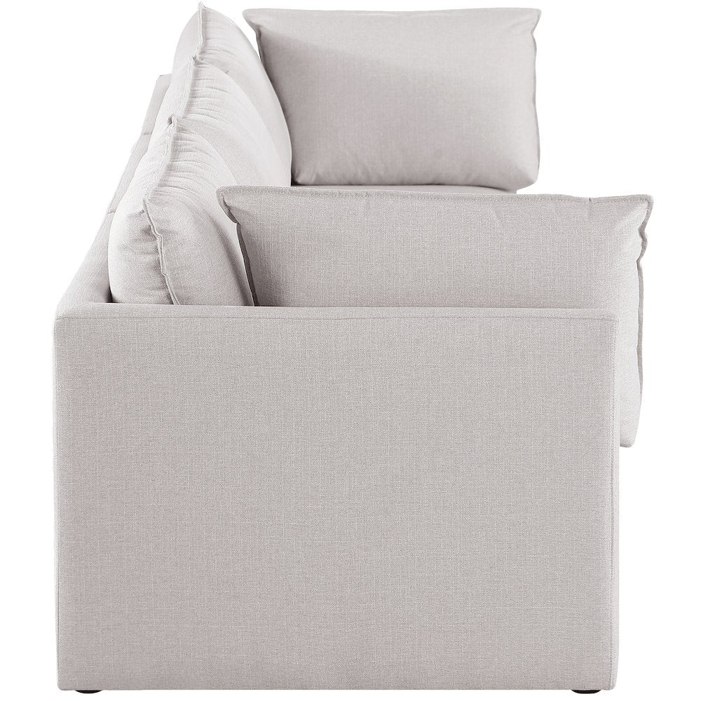 Mackenzie Beige Durable Linen Textured Modular Sofa