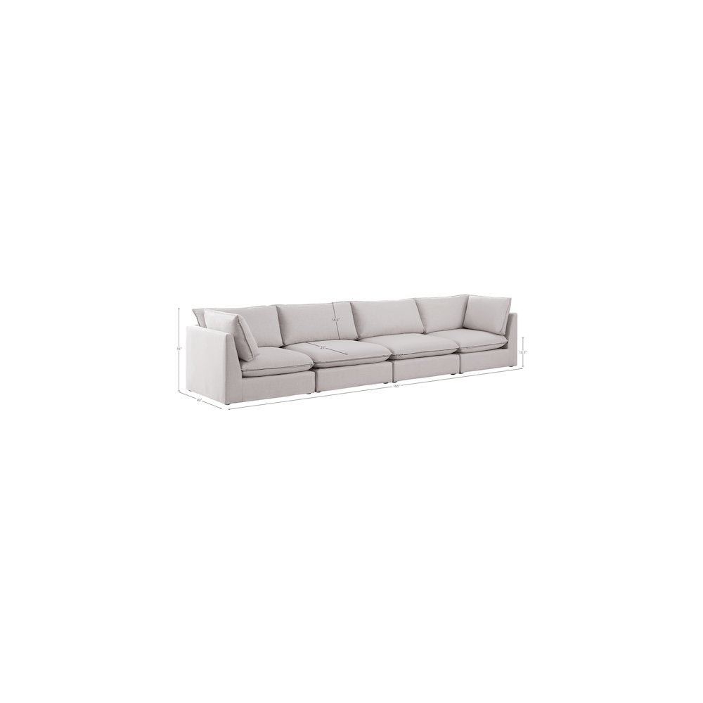 Mackenzie Beige Durable Linen Textured Modular Sofa