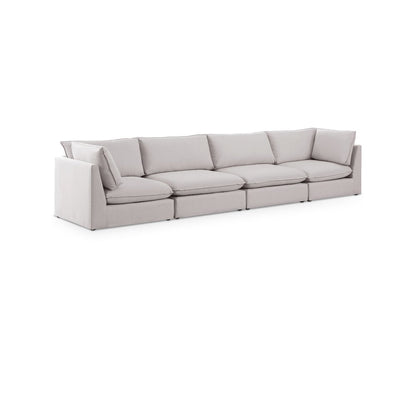 Mackenzie Beige Durable Linen Textured Modular Sofa