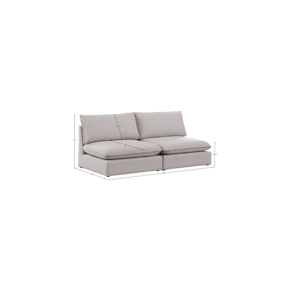 Mackenzie Beige Durable Linen Textured Modular Sofa