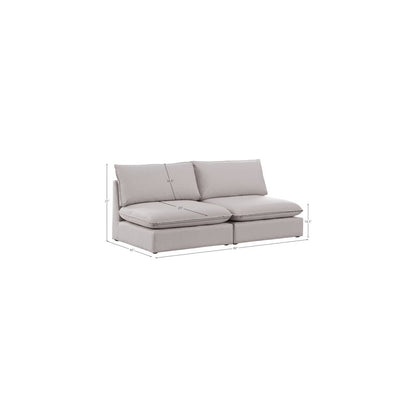 Mackenzie Beige Durable Linen Textured Modular Sofa