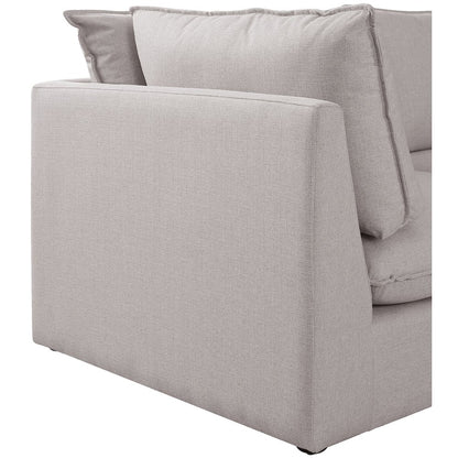 Mackenzie Beige Durable Linen Textured Modular Sofa