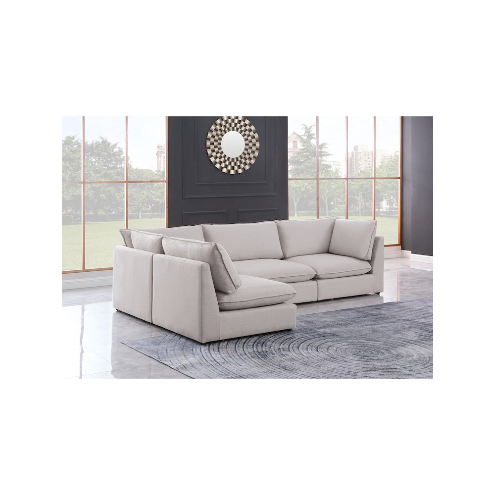 Mackenzie Beige Durable Linen Textured Modular Sectional