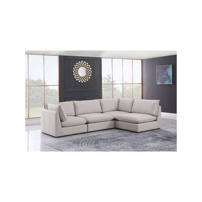 Mackenzie Beige Durable Linen Textured Modular Sectional